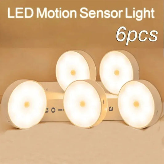 PIR Motion Sensor LED Night Light USB Rechargeable Night Lamp For Kitchen Cabinet Wardrobe Lamp Staircase  Wireless Closet Light Hallway