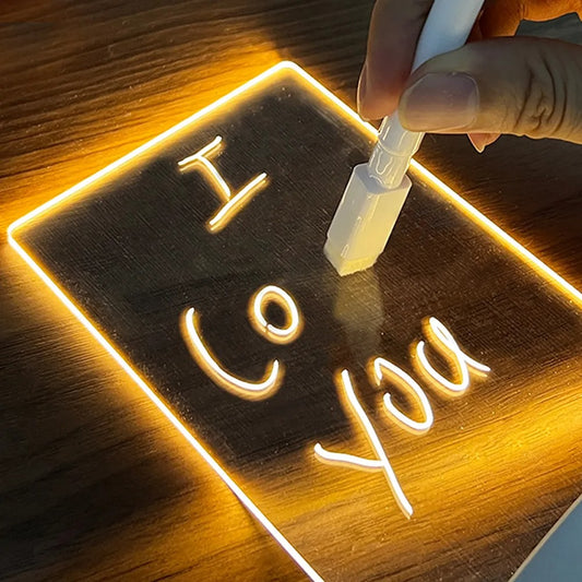 LED Creative Note Board USB Night Light With Pen