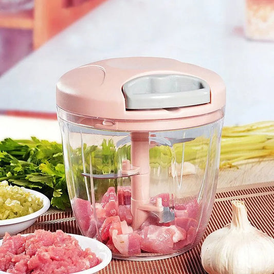500/900ML Manual Meat Mincer Garlic Chopper Rotate Garlic Press Crusher Vegetable Onion Cutter, Kitchen Cooking Accessories