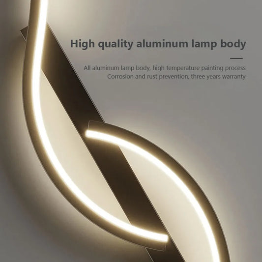 Modern Aluminium LED Wall Lamp Minimalistic Long Strip Lustre Living Room Bedroom Home Interior Lighting